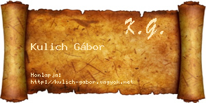 Kulich Gábor névjegykártya