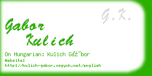 gabor kulich business card